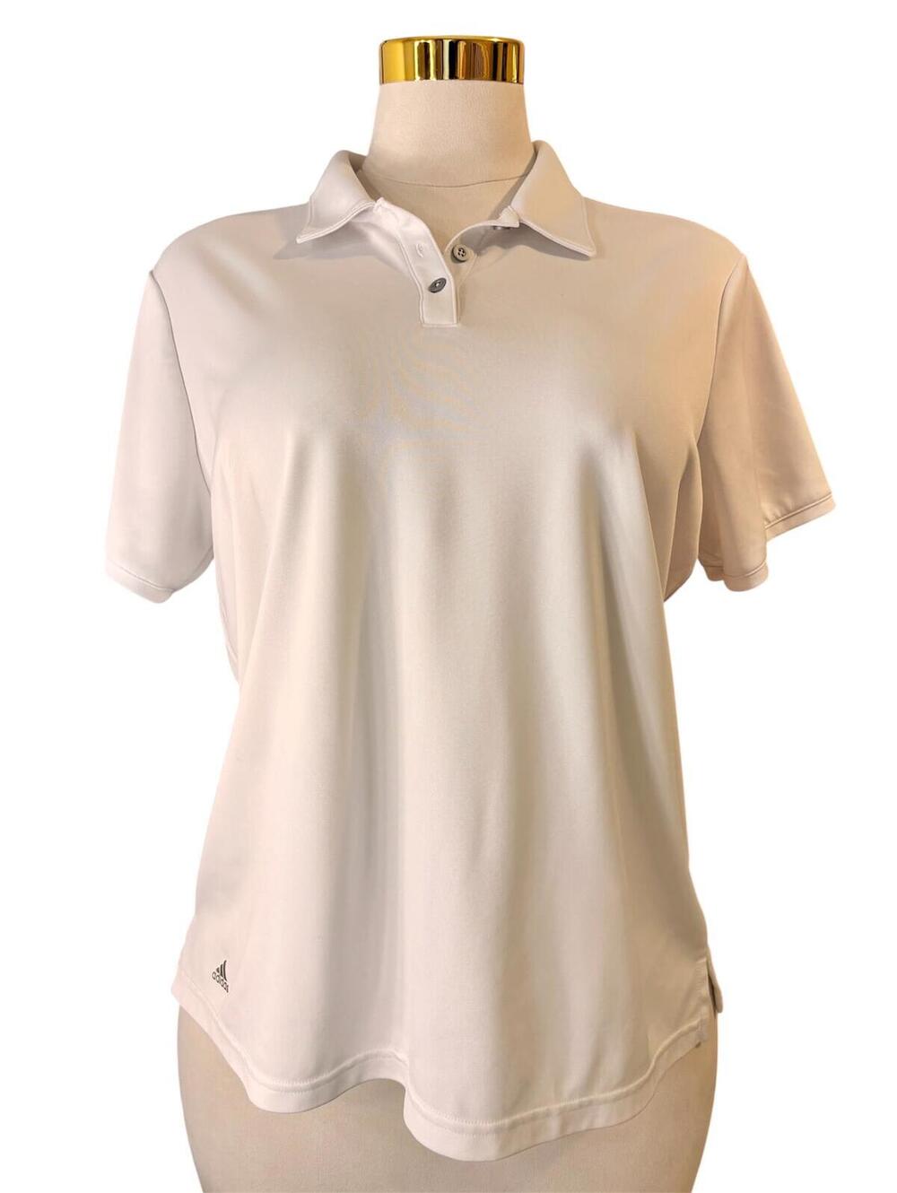 Adidas Women's XL Golf Polo Shirt White Short Sleeve